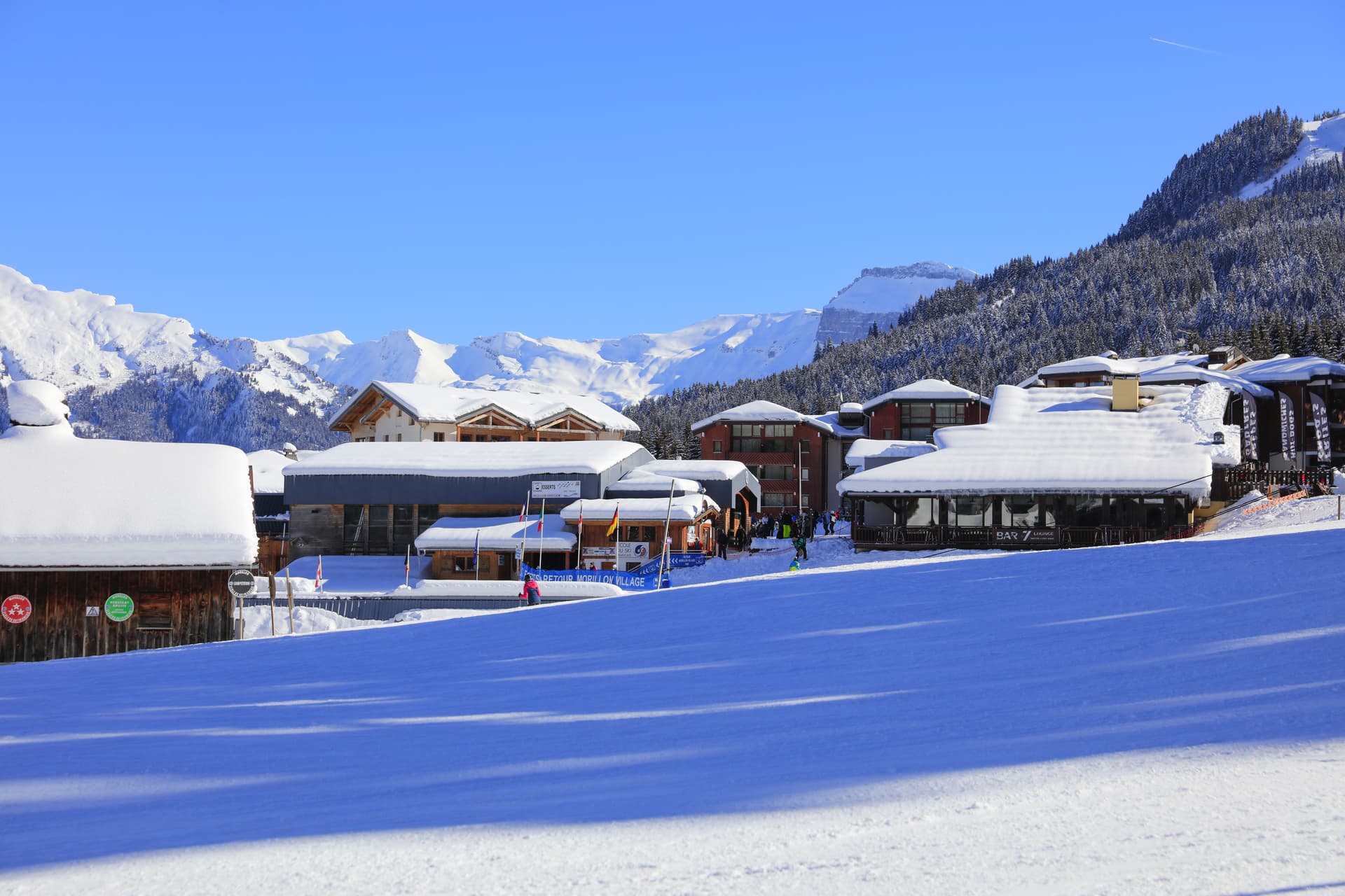 Morillon ski resort in winter