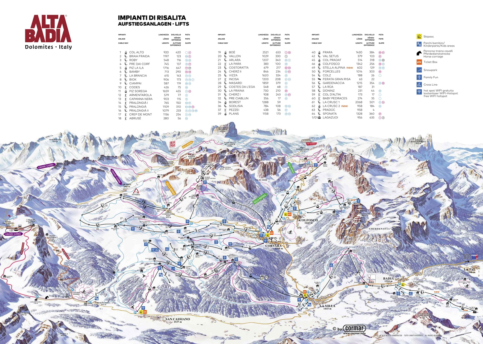 Alta Badia ski map